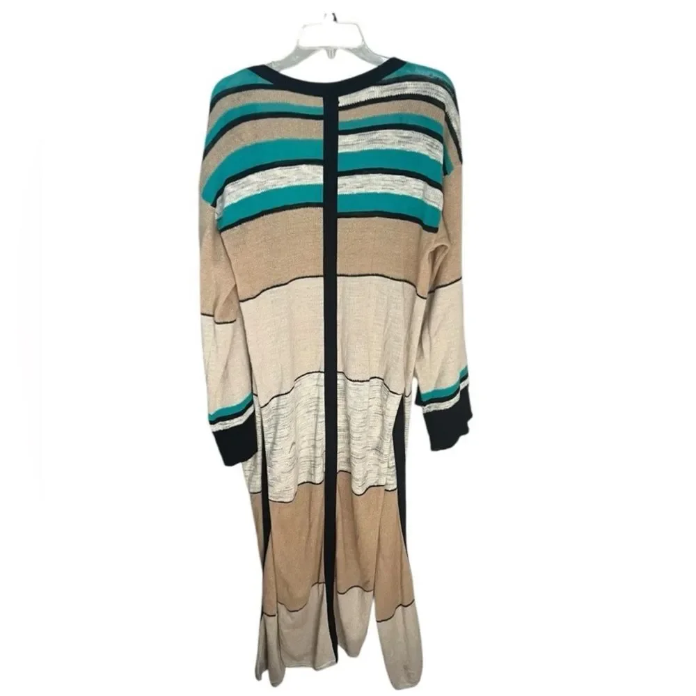 Free People Walk The Line Long Linen Cardigan Sweater Duster Small Petite